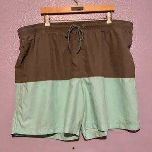 George 3XL blue & grey colorblock swim trunks